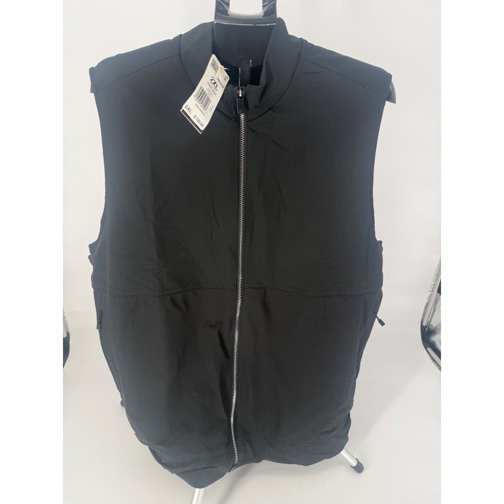 Adidas Men's Ultimate365 Tour Vest Full Zip XXL Black Fleece Lined Performance